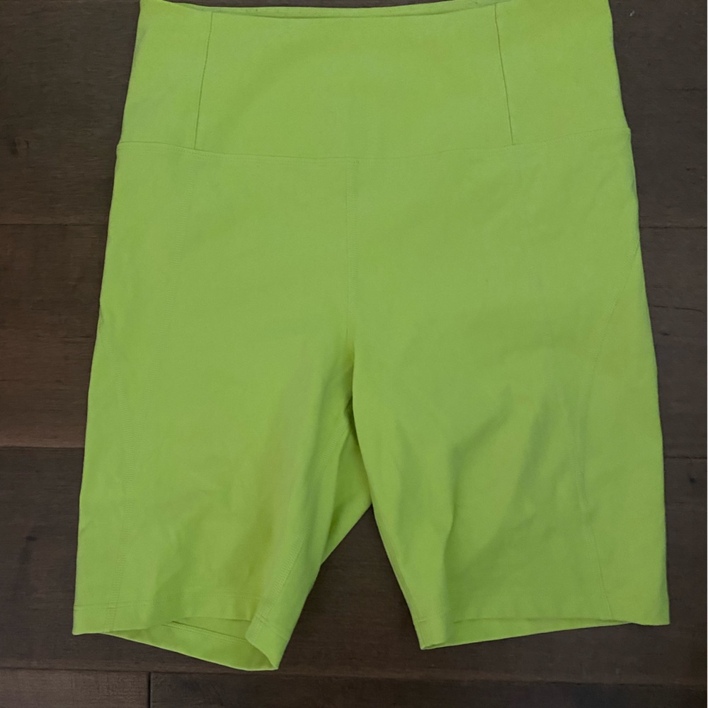 Girlfriend Collective neon yellow biker shorts - medium